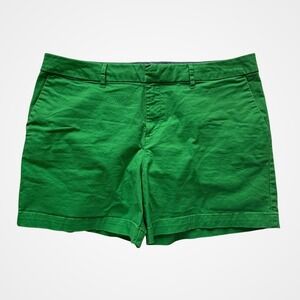 Tommy Hilfiger Womens Green Chino Shorts Sz 12 Stretch Cotton Retro Sport Preppy